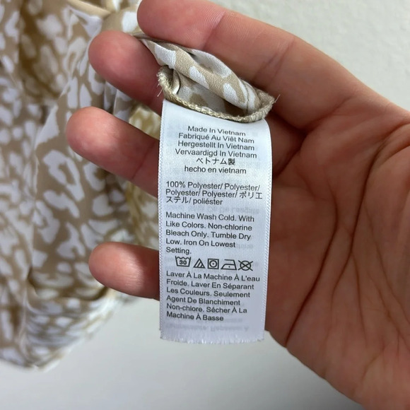 J. Crew Sleeveless Pleated Tie-Neck Leopard Cheetah  Animal Print Tank Top XXS - Picture 5 of 8